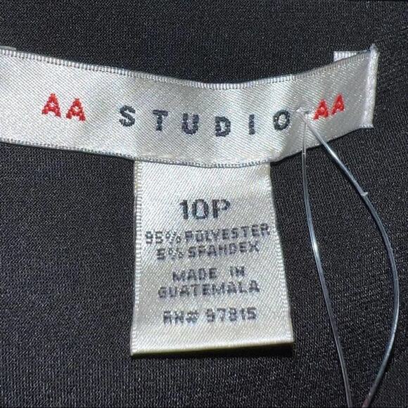 AA Studio black V neck Maxi Dress Gathers At Waist Size 10 petite - Picture 6 of 6